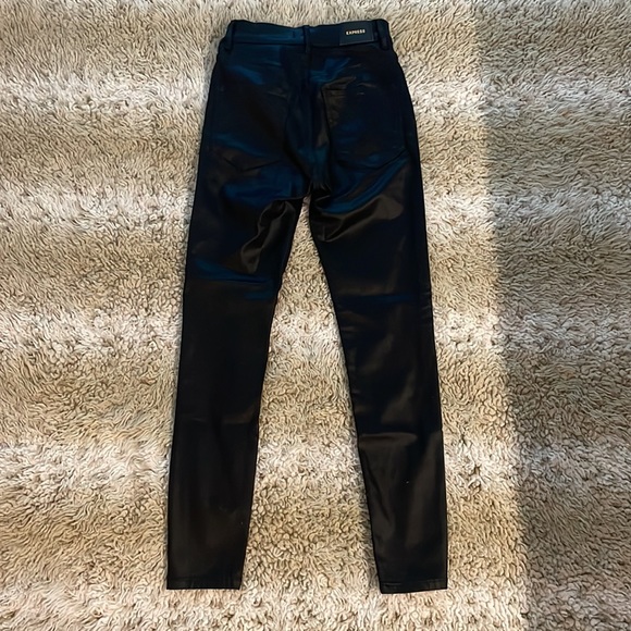 Express super high rise skinny 00 black/ shiny/leather look - Picture 2 of 3